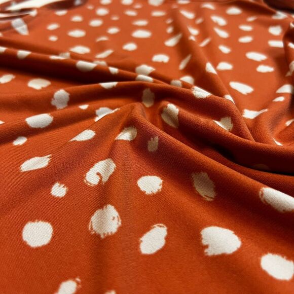 Kaileigh Blouse Womens XL Orange Polka Dot Cold Shoulder Flowy Fairy Boho Top - Picture 9 of 11